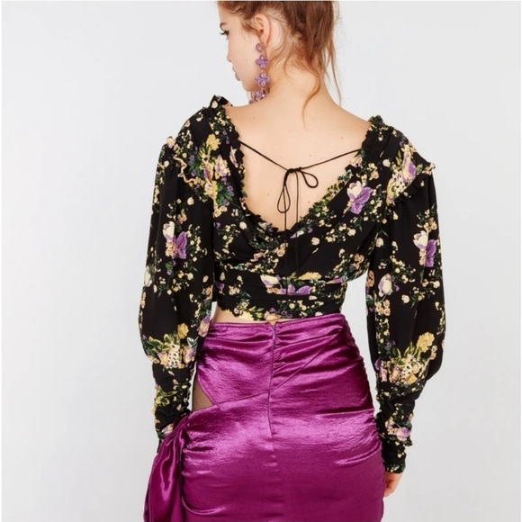 For Love & Lemons Molly wrap crop top EUC - Picture 2 of 8